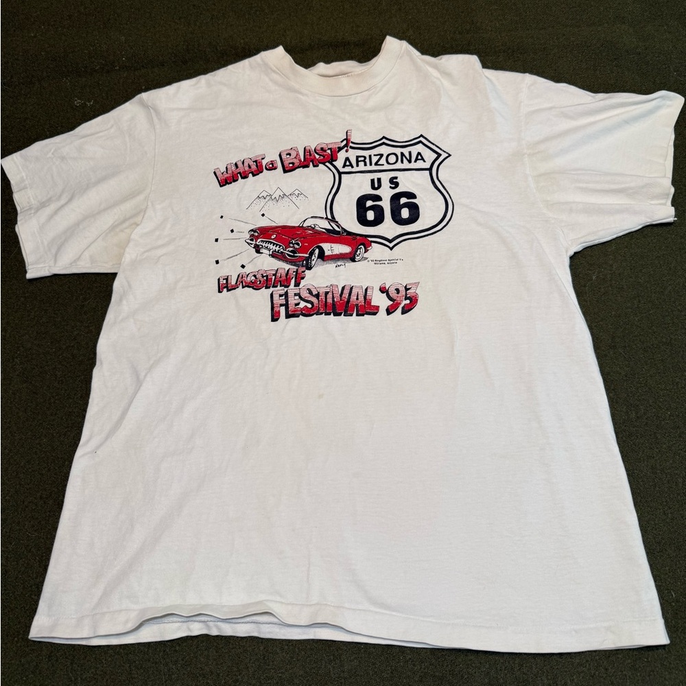 Vintage 90s Single Stitch White Corvette Graphic Tee Shirt Men’s L Made In USA